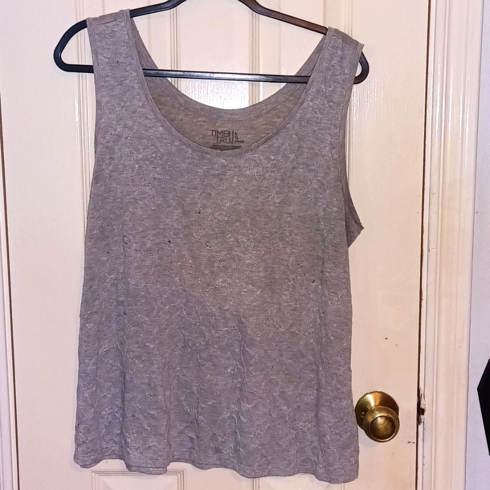 Gray Textured Pattern Top
